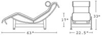 H 33; W 21; D 63; Seat H 17.5;