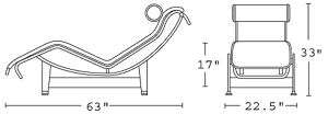 H 33; W 21; D 63; Seat H 17.5;