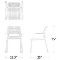 H 35" W 23.5" D 25" Seat H 17"