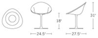 H 31" W 24.5" D 27.5" Seat Height 18"