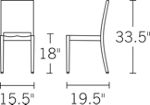 H 33.5; W 17; D 19.5; Seat H 18;