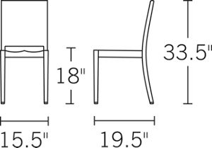 H 33.5; W 17; D 19.5; Seat H 18;