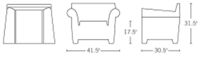 H 31.5" W 41" D 30" Seat H 17.5"
