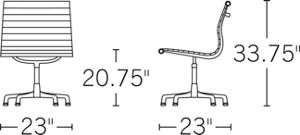 H 31-34; D 23; W 23; Seat H 17-20; Arm H 26-29;