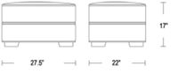 H 17.5; W 27.5; D 22;