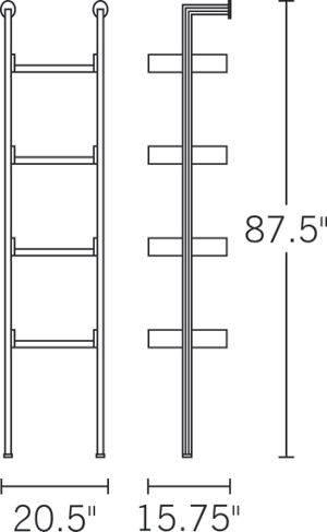 H 87.5; W 20.9; D 16; Shelf Width 17.7;