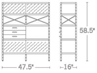 H 58.5; W 47.5; D 16;