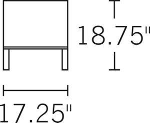 H 18.7; W 17.25;