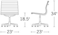 H 34; W 23; D 23; Seat H 18.5;