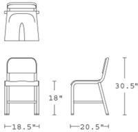 H 30; W 18.5; D 20; Seat H 18;