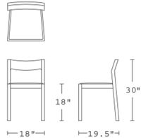 H 30; W 18; D 19.5; Seat H 18;