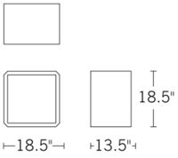 H 15.25; W 15.25; D .5;