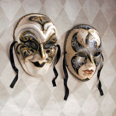 Signora Seria and Joker Allegro  Carnivale Masks by Maurizio Bianchin