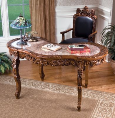 The Mountbatten Hardwood and Solid Marble Desk