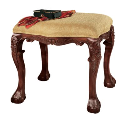 French Baroque Honey Upholstered Bench - Medium