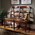 French Provincial Ladderback Settee