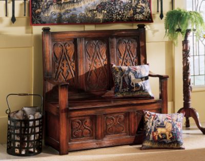 Historic Mahogany Monk's Bench