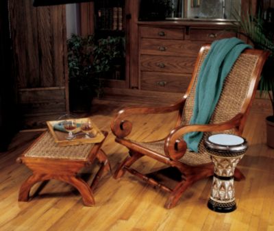 British Plantation Chair and Footstool