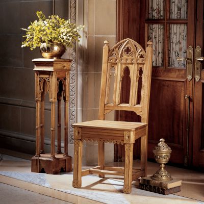 Sudbury Hand-Carved Solid Pine Gothic Side Chair <br>(Set of Six)