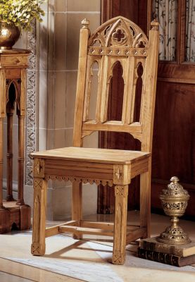 Sudbury Hand-Carved Solid Pine Gothic Side Chair - Set of Two
