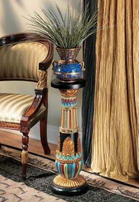 Regal Egyptian Luxor Sculptural Pedestal