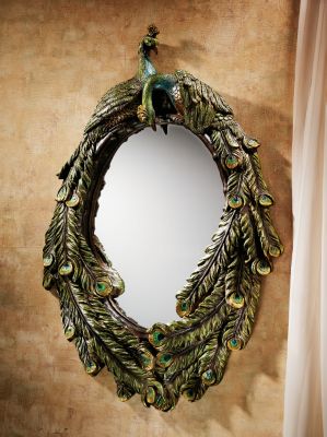 The Peacock's View Sculptural Wall Mirror