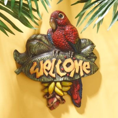 Welcome to Paradise Parrot Wall Plaque