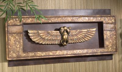 Khepri, the Egyptian Winged Scarab Metal Wall Sculpture