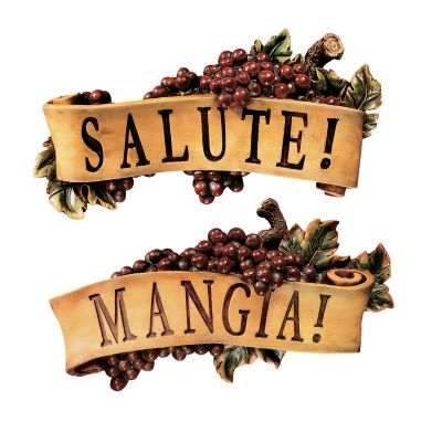 Salute and Mangia Wall Sculptures