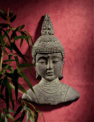 Head of the Thai Buddha Wall Sculpture - Set of Two