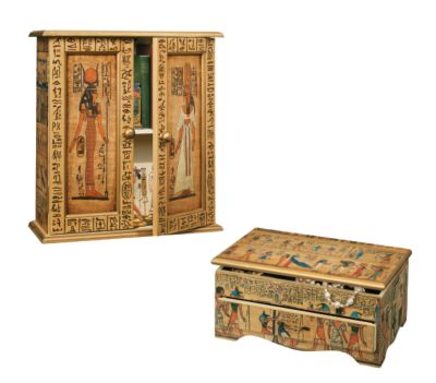 Keepsakes of the Pharaoh: Curio Cabinet & Jewelry Box<br>(Set Includes: Curio Cabinet & Jewelry Box)