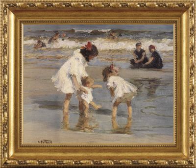 Children Playing at the Seashore