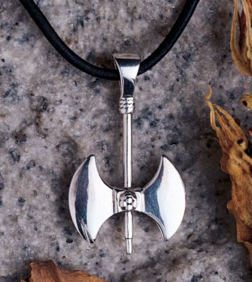 Labrys Silver-Toned Axe Pendant