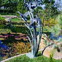 Ducks in Flight Bronze Garden Statue