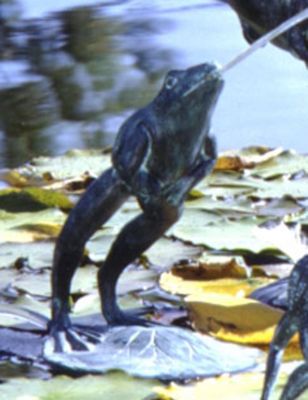 Leaping Frog Bronze Garden Sculpture