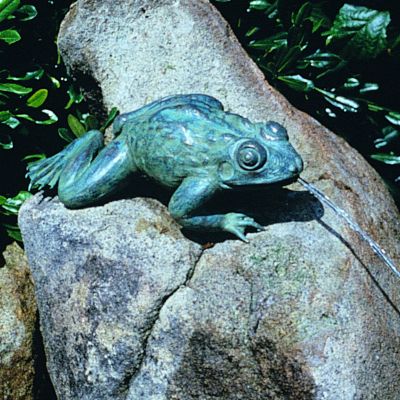 Jumping Frog Bronze Garden Statue