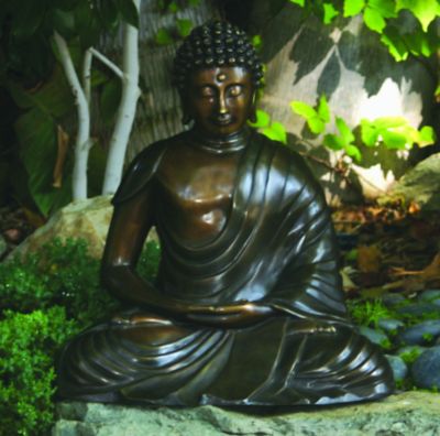 The Tranquil Buddha Solid Bronze Garden Statue