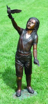 Taking Wing Solid Bronze Garden Sculpture