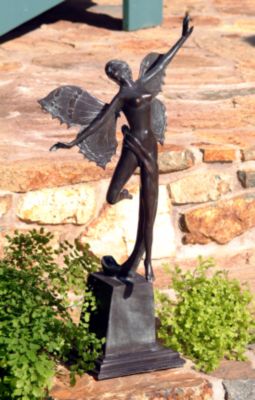 Butterfly Fairy Solid Bronze Garden Sculpture