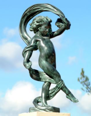 Dancing Girl of the Wind Solid Bronze Garden Sculpture