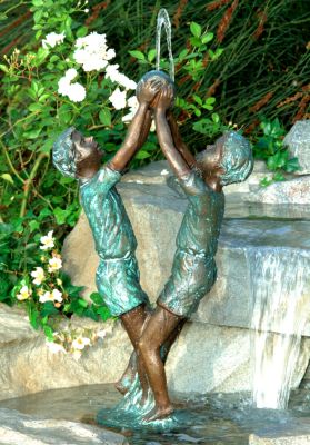Rough Play Solid Bronze Garden Sculpture
