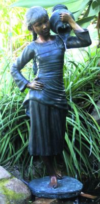 Becky's Pouring Urn Solid Bronze Garden Sculpture