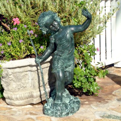 Carefree Girl Solid Bronze Garden Sculpture