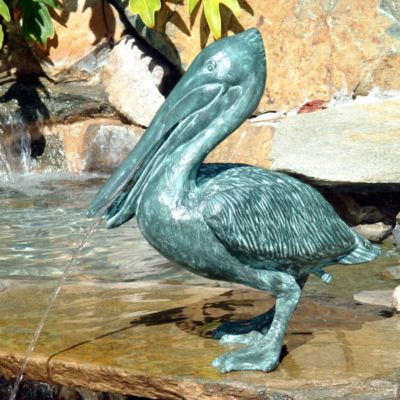 Parker Pelican Solid Bronze Garden Statue