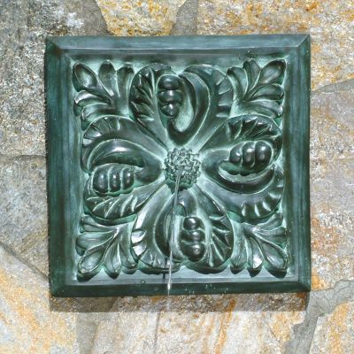 Acanthus Leaf Spouting Wall Plaque Solid Bronze Garden Sculpture - Large