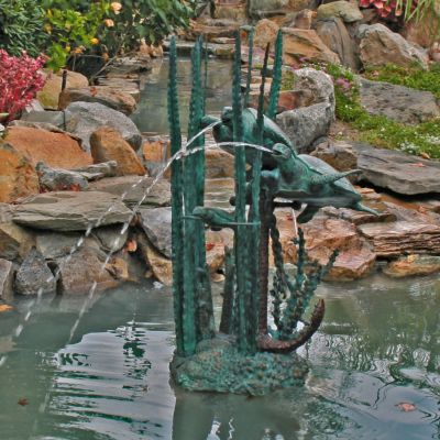 Undersea Turtles Solid Bronze Garden Sculpture