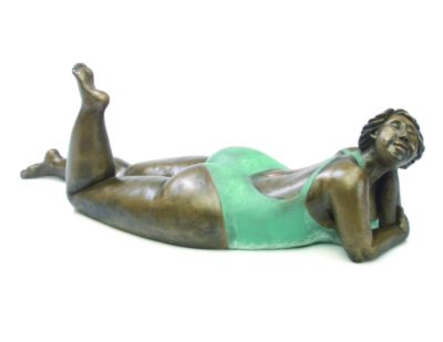 Bathing Suit Beauty Solid Bronze Garden Sculpture