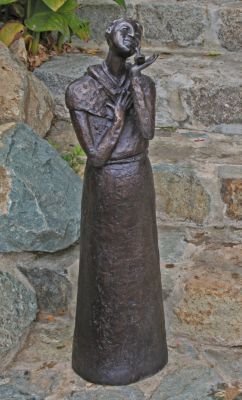 Contemporary St. Francis Solid Bronze Garden Sculpture