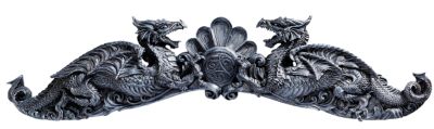 Heraldic Dragons of Avebury Sculptural Wall Pediment