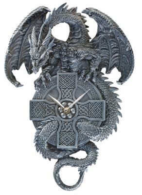 The Celtic Timekeeper Sculptural Dragon Wall Clock